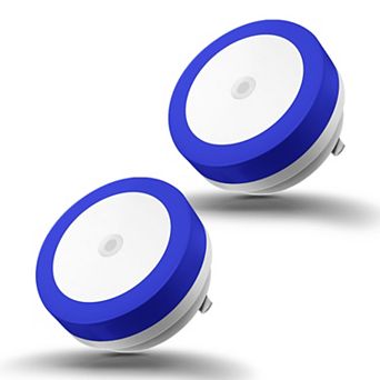 0.6W Integrated LED Plug In Night Light Blue Dusk to Dawn 2 Pack