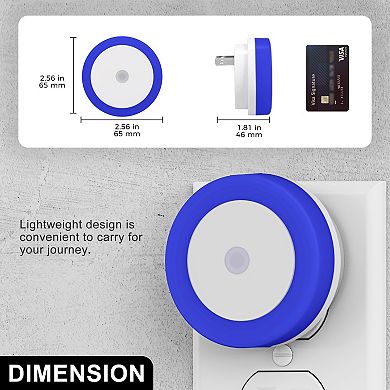0.6W Integrated LED Plug In Night Light Blue Dusk to Dawn 2 Pack
