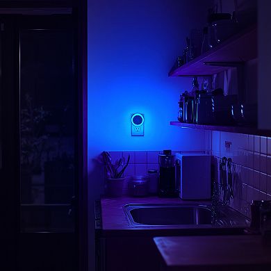 0.6W Integrated LED Plug In Night Light Blue Dusk to Dawn 2 Pack