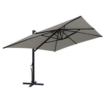 Clihome 10x13ft Double Top Cantilever Umbrella Rectangular Crank Market Umbrella