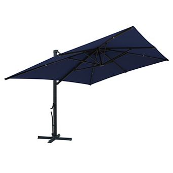 Clihome 10x13ft Double Top Cantilever Umbrella Rectangular Crank Market Umbrella