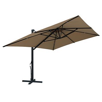 Clihome 10x13ft Double Top Cantilever Umbrella Rectangular Crank Market Umbrella