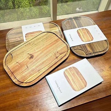 Smeg Wooden Cutting Board Single-Sided Round - 28x42cm