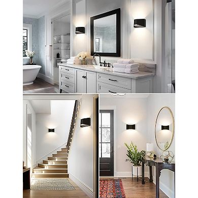 4.7in Hardwired Wall Sconce Black Triangle Plastic 5CCT Dimmable with Memory for Hallway