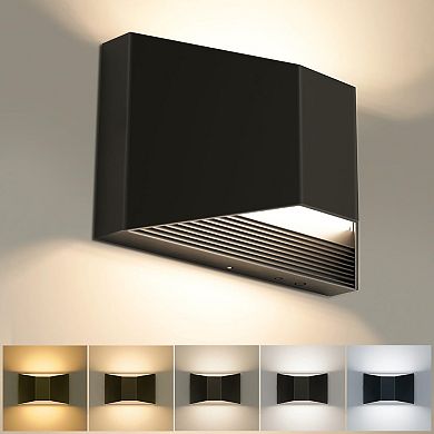4.7in Hardwired Wall Sconce Black Triangle Plastic 5CCT Dimmable with Memory for Hallway
