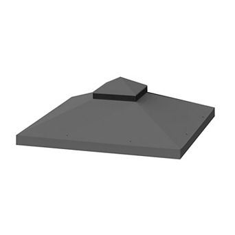 10x10Ft Outdoor Patio Gazebo Replacement Canopy, Double Tiered Gazebo Tent Roof Top Cover Only