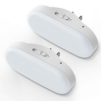 0.7W Light Sensor Integrated LED Night Light High Brightness RGB White Plug in 2 Pack
