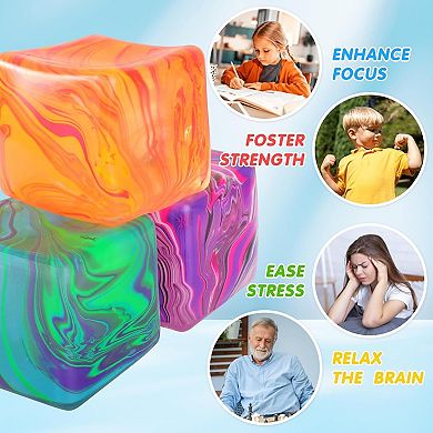 Fidget Toys Squishy Stress Cube, Stress Balls Squishies Stress Relief, Ice Squishy Cube Sugar Balls