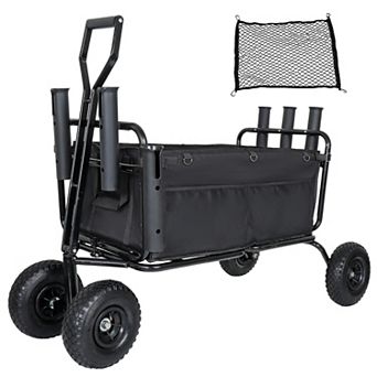 Heavy-Duty Fishing Beach Cart with 9.85" All-Terrain Wheels