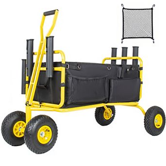 Heavy-Duty Fishing Beach Cart with 9.85" All-Terrain Wheels