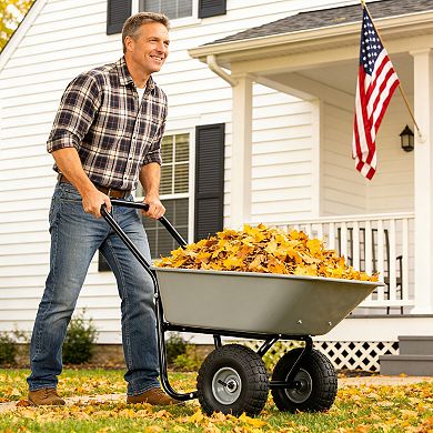 Two-Wheeled Garden Cart with 10" Pneumatic Tires and Leakproof Design