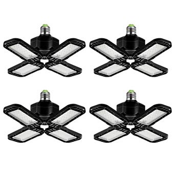 4.88 in Foldable LED Light 4 Pack 80W 8000LM 6000K Daylight Adjustable Heads for Garage Workshop