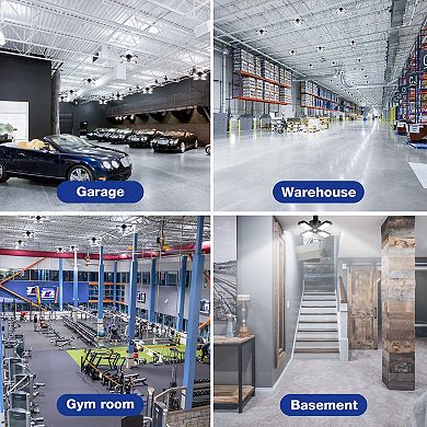 4.88in Foldable LED Light 4 Pack 80W 8000LM 6000K Daylight Adjustable Heads for Garage Workshop