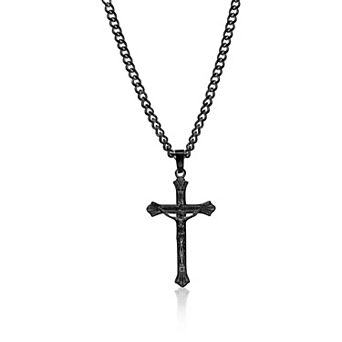Men's Metallo Stainless Steel Cross Pendant Necklace