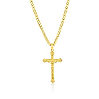 Men's Metallo Stainless Steel Cross Pendant Necklace