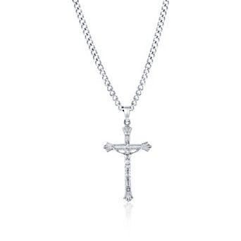Men's Metallo Stainless Steel Cross Pendant Necklace