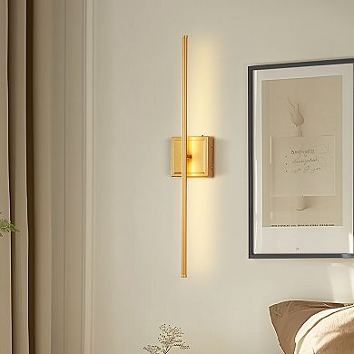 28in Rechargeable LED Wall Lights 2 Pack Gold 6000mAh Dimmable 3000K Warm White for Bedroom