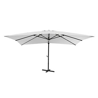 Clihome 10x13ft Cantilever Umbrella with Bluetooth Lights Rectangular Crank Market Umbrella