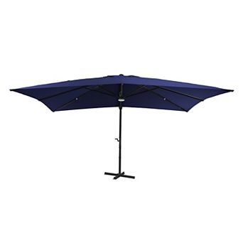 Clihome 10x13ft Cantilever Umbrella with Bluetooth Lights Rectangular Crank Market Umbrella