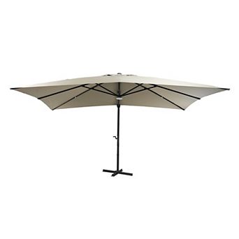 Clihome 10x13ft Cantilever Umbrella with Bluetooth Lights Rectangular Crank Market Umbrella