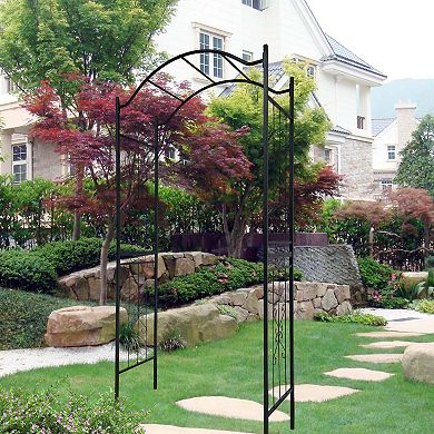 Metal Garden Arch Climbing Plants Support Arch Outdoor Black Garden Arbors