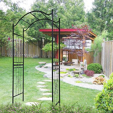 Metal Garden Arch Climbing Plants Support Arch Outdoor Black Garden Arbors