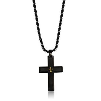 Men's Metallo Stainless Steel Cross Pendant Necklace