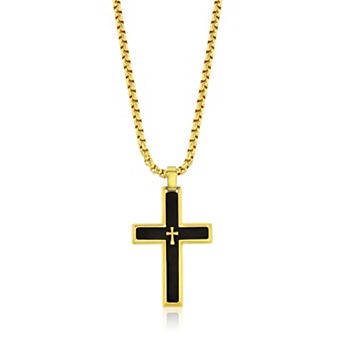 Men's Metallo Stainless Steel Cross Pendant Necklace