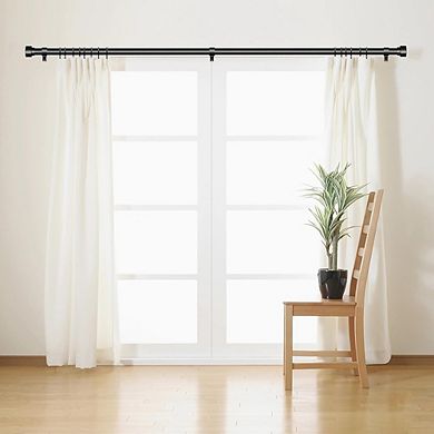 Adjustable Black Curtain Rods, Heavy Duty 32120 Inch with End Caps