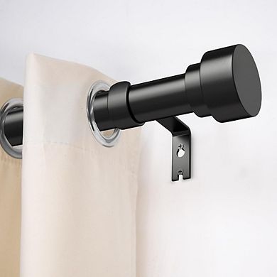 Adjustable Black Curtain Rods, Heavy Duty 32120 Inch with End Caps