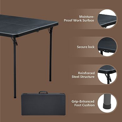 Yardgrace 36 Inch Blow Molded Folding Table Heavy Perfect for Party Fold Up Square Table
