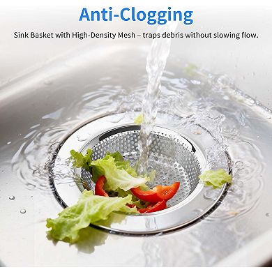 4 Pack Stainless Steel Kitchen Sink Drain Strainer Wide Rim 4.4 inch
