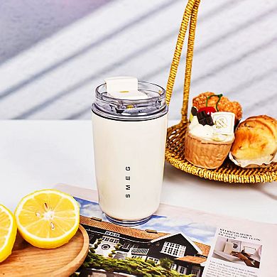 SMEG Stainless Steel Insulated Vacuum Coffee Travel Mug - 240ml