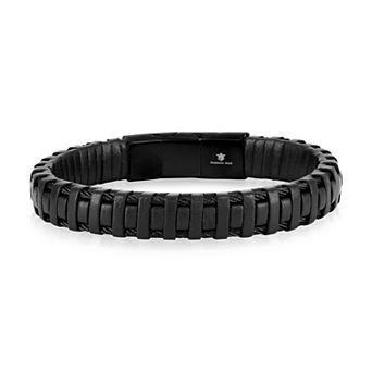 Metallo Men's Leather Design Bracelet