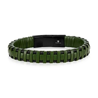 Metallo Men's Leather Design Bracelet