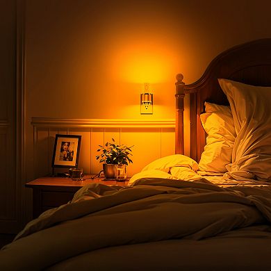 1W Plug in Bubble Acrylic Cylindrical Integrated LED Night Light Up and Down Glow Amber 1600K 2 Pack