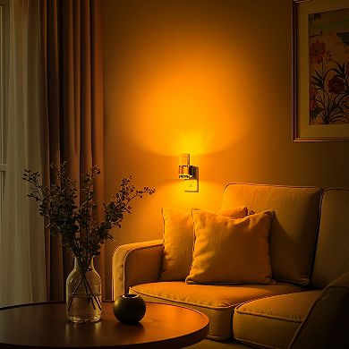 1W Plug in Bubble Acrylic Cylindrical Integrated LED Night Light Up and Down Glow Amber 1600K 2 Pack
