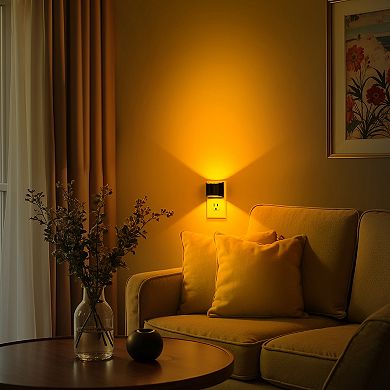 1W Color Changing Integrated LED Semi Crescent Wall Like Night Light Button Adjustable Light 2 Pack