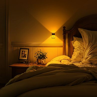 1W Color Changing Integrated LED Semi Crescent Wall Like Night Light Button Adjustable Light 2 Pack