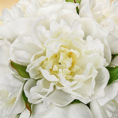 Kaelin Home Peony Silk Flower Arrangements in Glass Vase