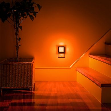 1W Integrated LED Dimmable Plug In Night Light Orange 1600K Dusk to Dawn 2 Pack