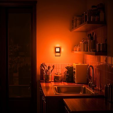 1W Integrated LED Dimmable Plug In Night Light Orange 1600K Dusk to Dawn 2 Pack