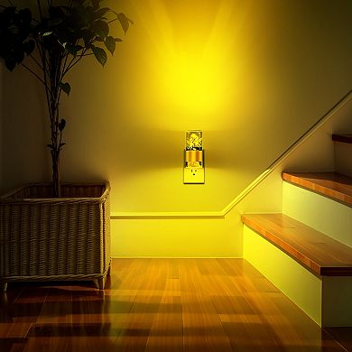 0.5W Plug In LED Night Light, Acrylic, Decorative Amber 3000K, Slide Adjustable, 1 Pack