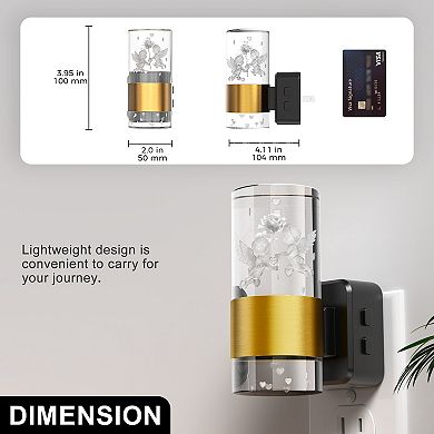 0.5W Plug In LED Night Light, Acrylic, Decorative Amber 3000K, Slide Adjustable, 1 Pack