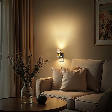 0.5W Plug In LED Night Light, Acrylic, Decorative Amber 3000K, Slide Adjustable, 1 Pack