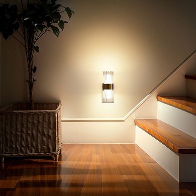 1W Plug in Light Sensor Night Light with Sliding Dimmer Warm White 3000K Black and Copper 2 Pack
