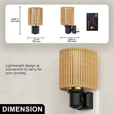 1W Integrated LED Plug In Night Light Amber 2700K Shade Slide Adjustable Dusk to Dawn 2 Pack