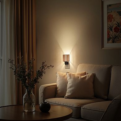 1W Integrated LED Plug In Night Light Amber 2700K Shade Slide Adjustable Dusk to Dawn 2 Pack