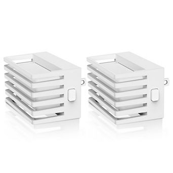 1W Plug in Integrated LED Night Light with Light Up and Down Glow Fence Design White 5000K 2 Pack
