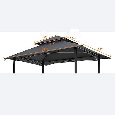 8x5 FT BBQ Gazebo Replacement Canopy, Double Layer Grill Canopy Top Without Frame
